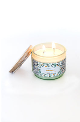 4 Dia x 3.25H Inch / Green / Jar Candle Wanderlust Soy Wax Jar Candle - Wanderlust Soy Wax Jar Candle - The Wishing Chair