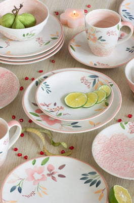 Floral Lace Handpainted Dessert Plate- Set of 4 - 6 inches - The Wishing Chair