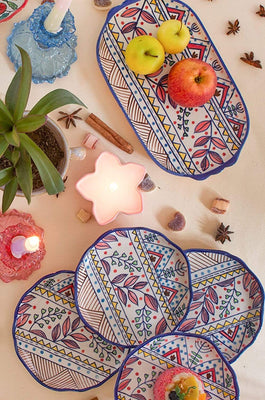 Magnolia Sky Handpainted Dessert Plates - Set Of 4 - The Wishing Chair