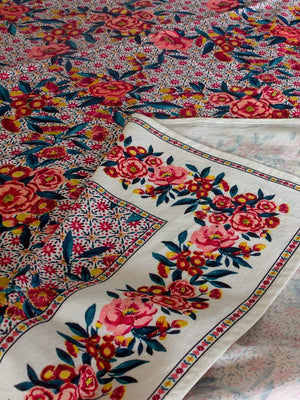 Poppy Petals Table Cover -  4 Seater - Square - The Wishing Chair