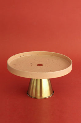 Silver Peonies Cakestand With Metallic Removable Stand - The Wishing Chair