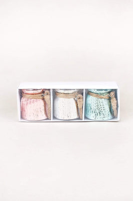 Sparkle Dust Glass Votives with Jute Rope - Set of 3 - The Wishing Chair