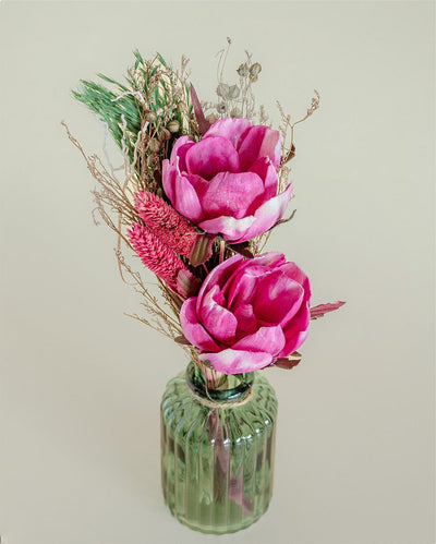 Blooms - Dried Flowers Bouqet in Glass Vase