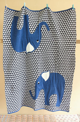 Ellie Knitted Cotton Baby Blanket