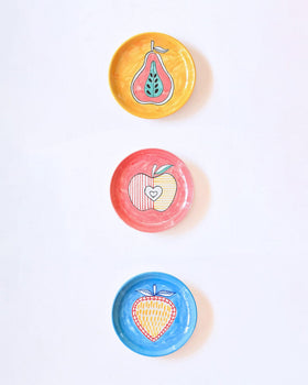 Fruit Salad Handpainted Wall Plates- Set of 3