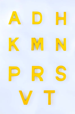 Mottled Mono Wall Hanging - Mustard A To Z - Mottled Mono Wall Hanging - Mustard A To Z - The Wishing Chair  - Mottled Mono Wall Hanging - Mustard A To Z - The Wishing Chair