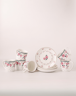Plates & Cups Portrait of a Rose Chai Mugs & Snacks Plates