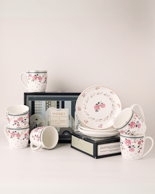 Plates & Cups Portrait of a Rose Chai Mugs & Snacks Plates