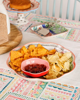 serveware Dance in a Flowerbed -  Ceramic Chip & Dip Platter with Bowl