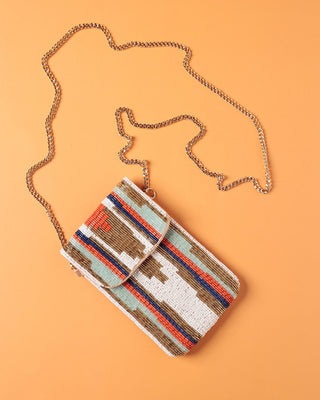 Storage Zoey Handembroidered Phone Bag & Cards Holder with Crossbody Chain - Zoey Hand Embroidered Phone Bag & Cards Holder with Cross body Chain - The Wishing Chair