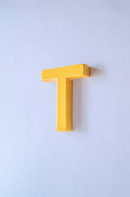 T Mottled Mono Wall Hanging - Mustard A To Z - Mottled Mono Wall Hanging - Mustard A To Z - The Wishing Chair