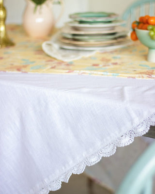Table linen & Accessories White Prairie Hand Crochet Table Cloth