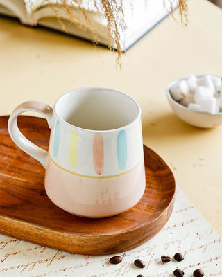 Tea cups & coffee mugs Beige - Coral Splash Hand painted Ceramic Mug