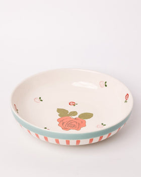 Tea Garden Handpainted Ceramic Pasta Bowl 21 cms