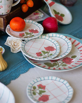 Tea Garden Handpainted Ceramic Snack Plate 16 cms