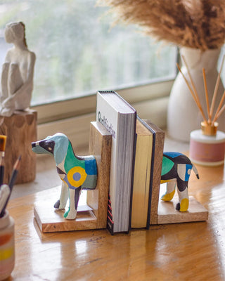 Technicolour Toto Wooden & Paper mache Handpainted Bookends - Technicolour Toto Wooden & Paper mache Handpainted Bookends - The Wishing Chair