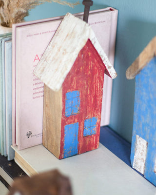Tiny Homes Wooden Paperweight - Red - Tiny Homes Wooden Paperweight - Red - The Wishing Chair
