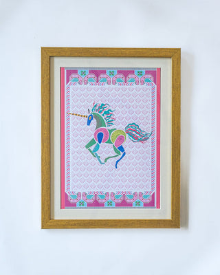 Unicorn with Wooden Framing - Unicorn with Wooden Framing - The Wishing Chair
