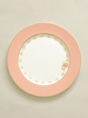 Vintage Rose Dinner Plates Set of 6 - Coral