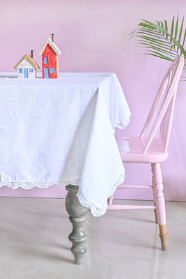 White Prairie Hand Crochet Table Cloth - White Prairie Hand Crochet Table Cloth - The Wishing Chair