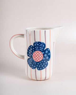 Zinnia Handpainted Ceramic Pitcher - Zinnia Handpainted Ceramic Pitcher - The Wishing Chair