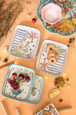 Where The Grass Is Green Handpainted Rectangular Platter - Set of 2 - The Wishing Chair