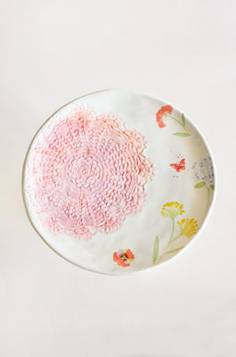 Cake stand Wildflower Meadow Handpainted Ceramic Cake Stand - Wildflower Meadow Handpainted Ceramic Cake Stand - The Wishing Chair