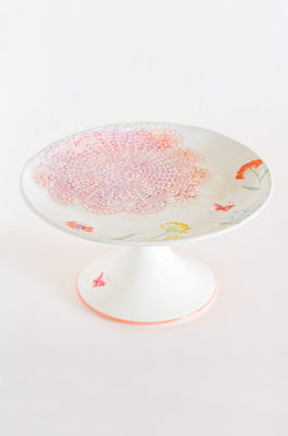 Cake stand Wildflower Meadow Handpainted Ceramic Cake Stand - Wildflower Meadow Handpainted Ceramic Cake Stand - The Wishing Chair