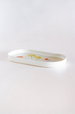 Cake stand Wildflower Meadow Handpainted Ceramic Rectangular Platter - Wildflower Meadow Handpainted Ceramic Rectangular Platter - The Wishing Chair