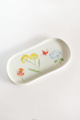 Cake stand Wildflower Meadow Handpainted Ceramic Rectangular Platter - Wildflower Meadow Handpainted Ceramic Rectangular Platter - The Wishing Chair  - Wildflower Meadow Handpainted Ceramic Rectangular Platter - The Wishing Chair