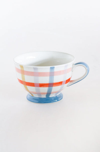 Checks & Stripes  Handpainted Soup Bowls - Set of 2
