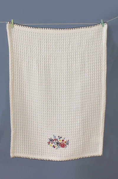 Floral Waffle Hand Towel