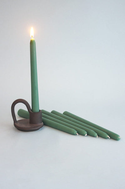 Jade Green Tapered Candles - Set of 6