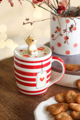Mugs Tea Time Bunny Handpainted Mug With Lid - Tea Time Bunny Handpainted Mug With Lid - The Wishing Chair