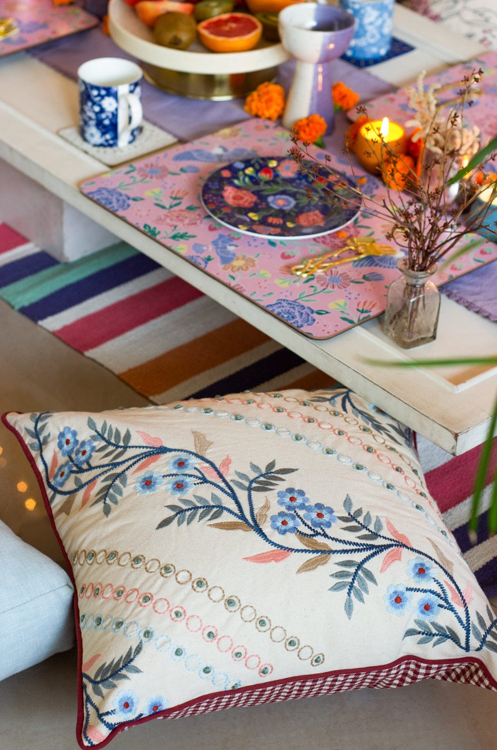 Sabira Embroidered Cushion Cover