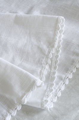 White Prairie Hand Crochet Table Runner - White Prairie Hand Crochet Table Runner - The Wishing Chair