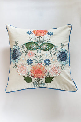 Yara Embroidered Cushion Cover 18" X 18" - Yara Embroidered Cushion Cover 18" X 18" - The Wishing Chair