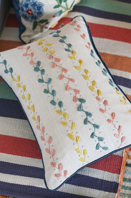 Zelda Embroidered Cushion Cover - 14 Inch X 20 Inch - Zelda Embroidered Cushion Cover - 14 Inch X 20 Inch - The Wishing Chair