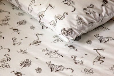 Zookeeper Jungle Stories Sheet and Shams Set - Flat Sheet Single - Zookeeper Jungle Stories Sheet and Shams Set - Flat Sheet Single - The Wishing Chair