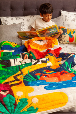 Zookeeper Tall Tales and Long Snouts Quilt - Zookeeper Tall Tales and Long Snouts Quilt - The Wishing Chair