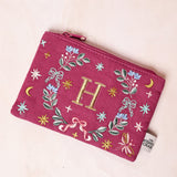 Monogram H - Secret Garden Embroidered Monogram Coin Pouch | The Wishing Chair