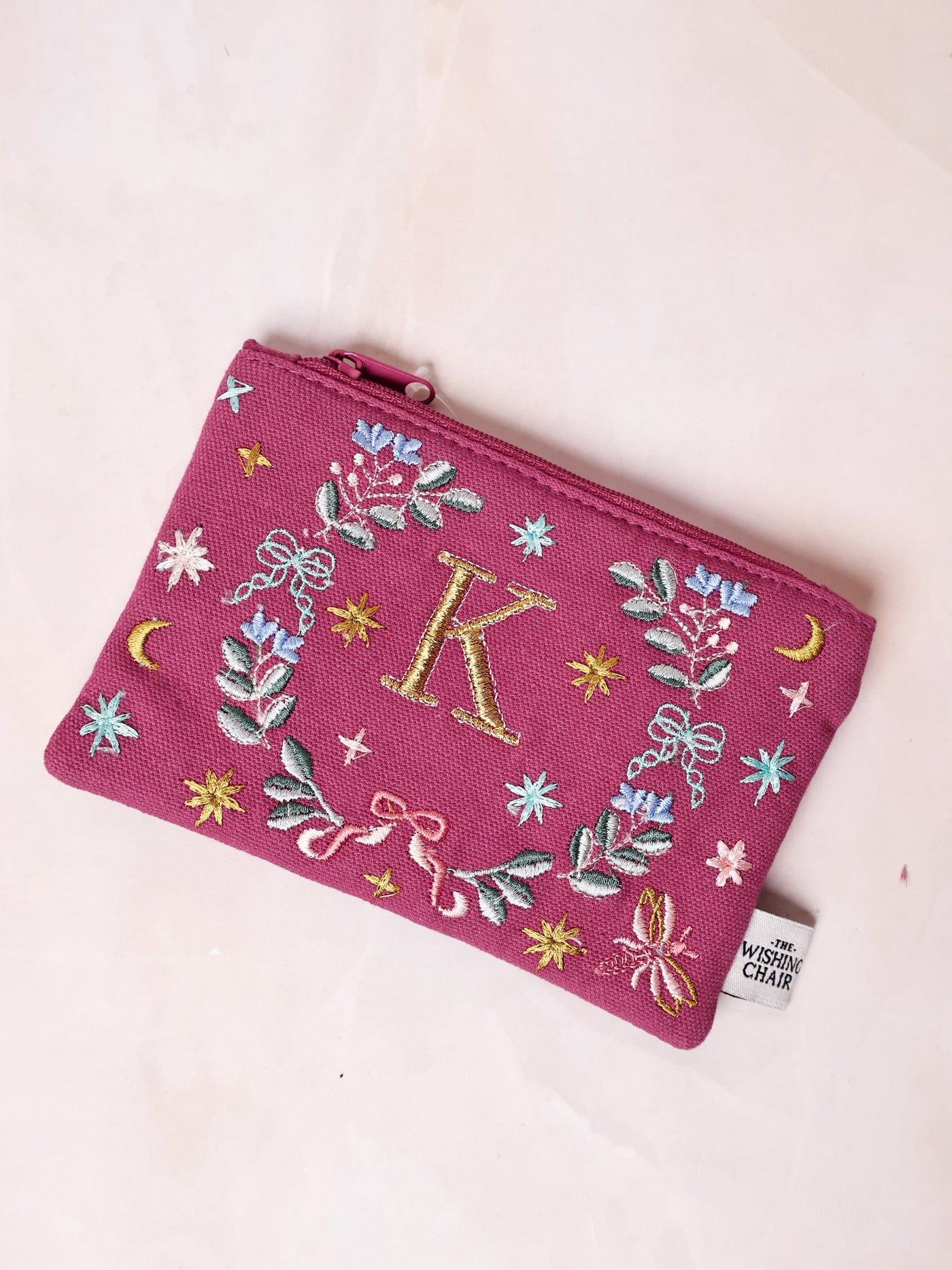18658-K Secret Garden Embroidered Monogram Coin Pouch