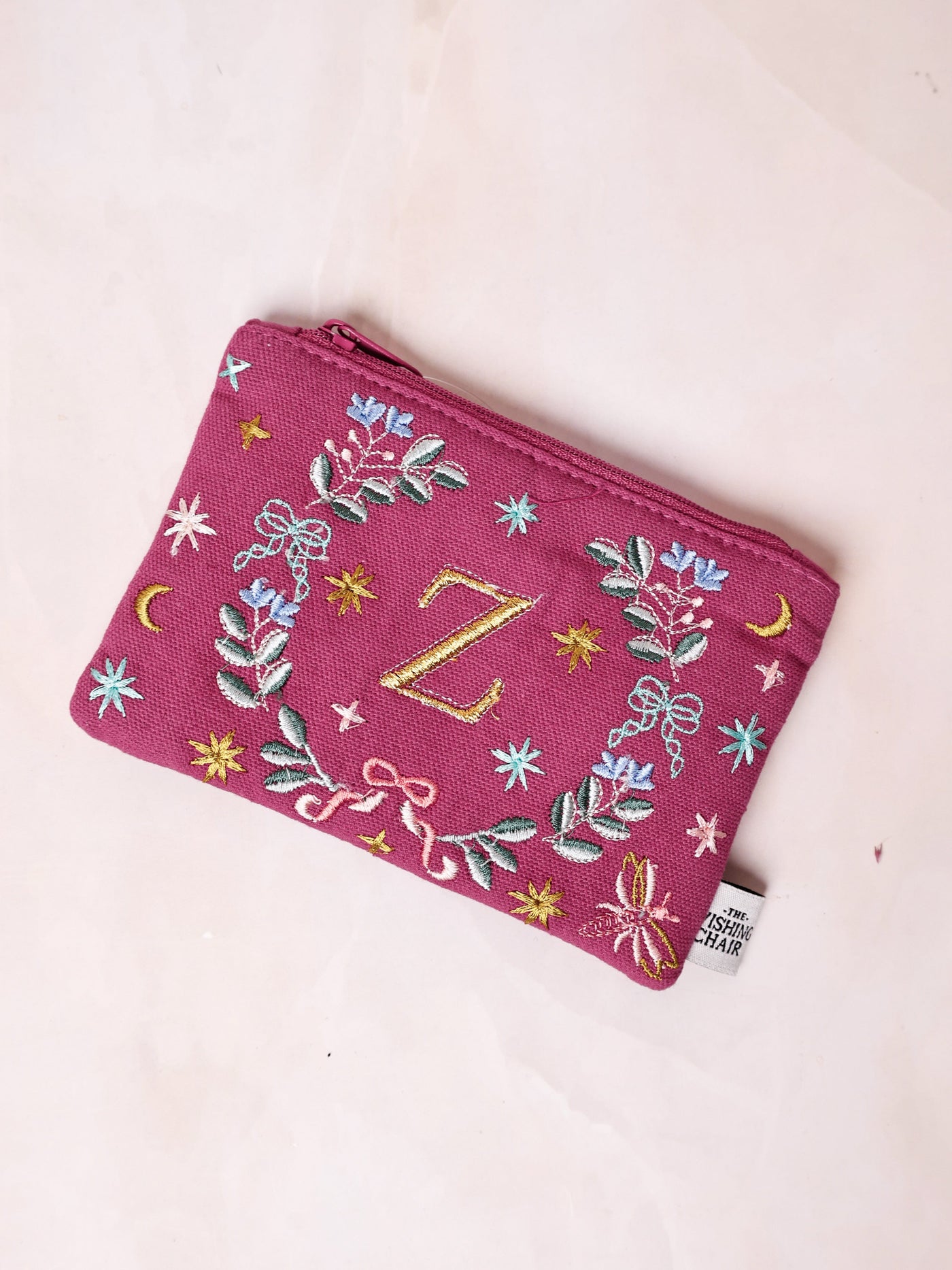 18658-Z Secret Garden Embroidered Monogram Coin Pouch
