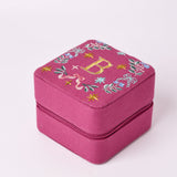 Monogram B - Secret Garden Embroidered Monogram Mini Jewellery Box | The Wishing Chair
