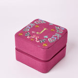Monogram J - Secret Garden Embroidered Monogram Mini Jewellery Box | The Wishing Chair