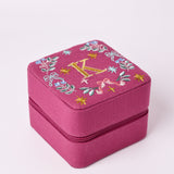 Monogram K - Secret Garden Embroidered Monogram Mini Jewellery Box | The Wishing Chair