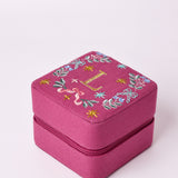 Monogram L - Secret Garden Embroidered Monogram Mini Jewellery Box | The Wishing Chair