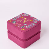Monogram N - Secret Garden Embroidered Monogram Mini Jewellery Box | The Wishing Chair