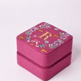 Monogram R - Secret Garden Embroidered Monogram Mini Jewellery Box | The Wishing Chair