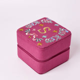 18659-S Secret Garden Embroidered Monogram Mini Jewellery Box